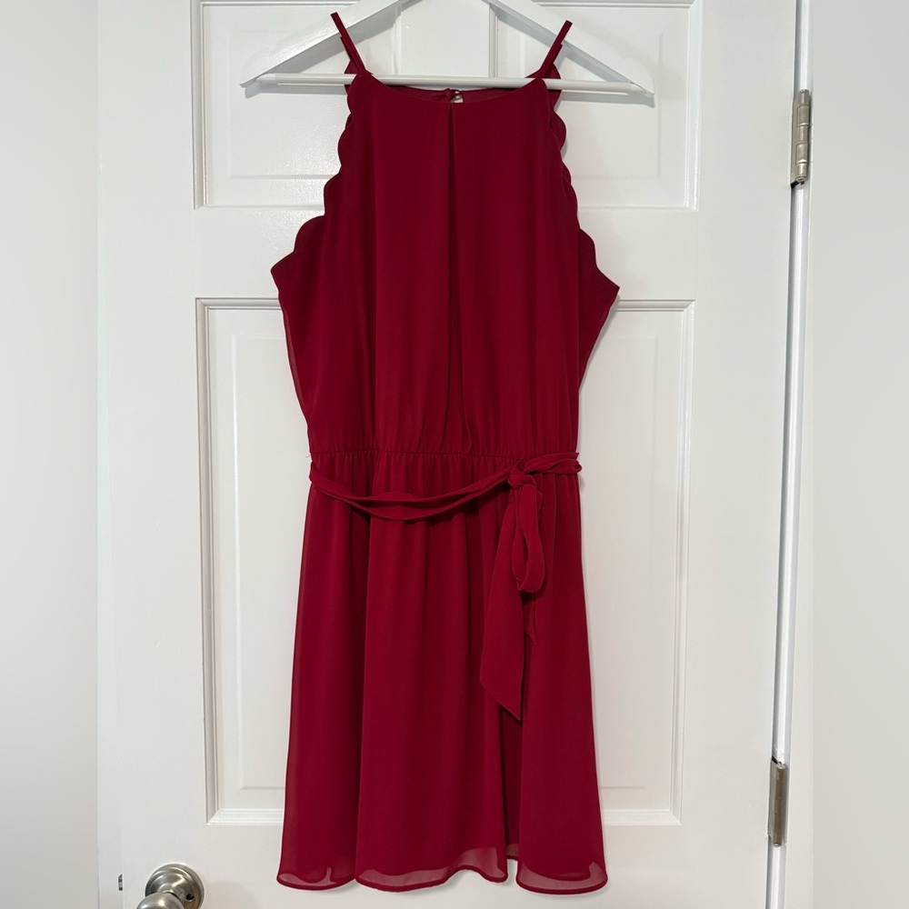 BCX Women’s Red Scalloped Dress Size XL